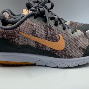 Nike Woman’s Gray and Orange Camouflage Sneakers
